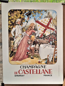 Affiche N°     Champagne de Castellane D' apres collection des Champagnes de Castellane  occasion  60 x 45 cm