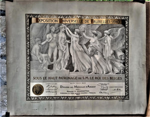 N° n27 r Authentique Document de l' Exposition universelle de Bruxelles 1910  75 x 60 cm  occasion