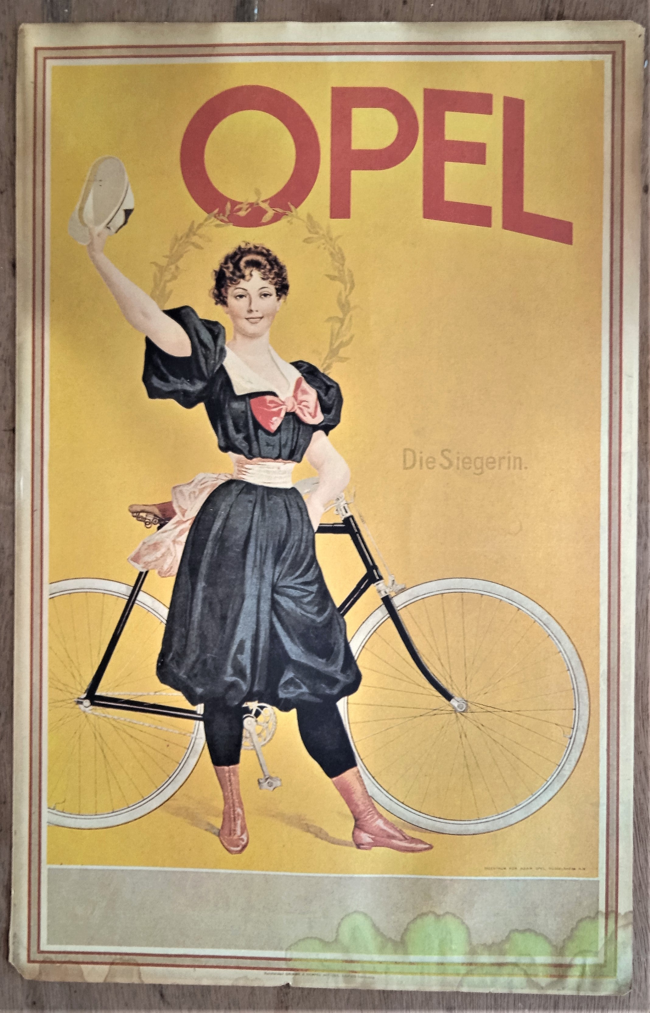 Affichette double face cycles N°  29 r  The Northampton & Opel      36 x 24 cm  occasion