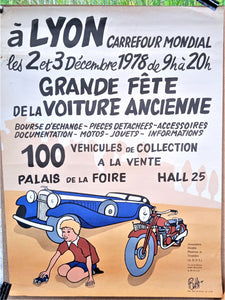 affiche pub N° n30  Grande fête de la voiture ancienne à Lyon  occasion