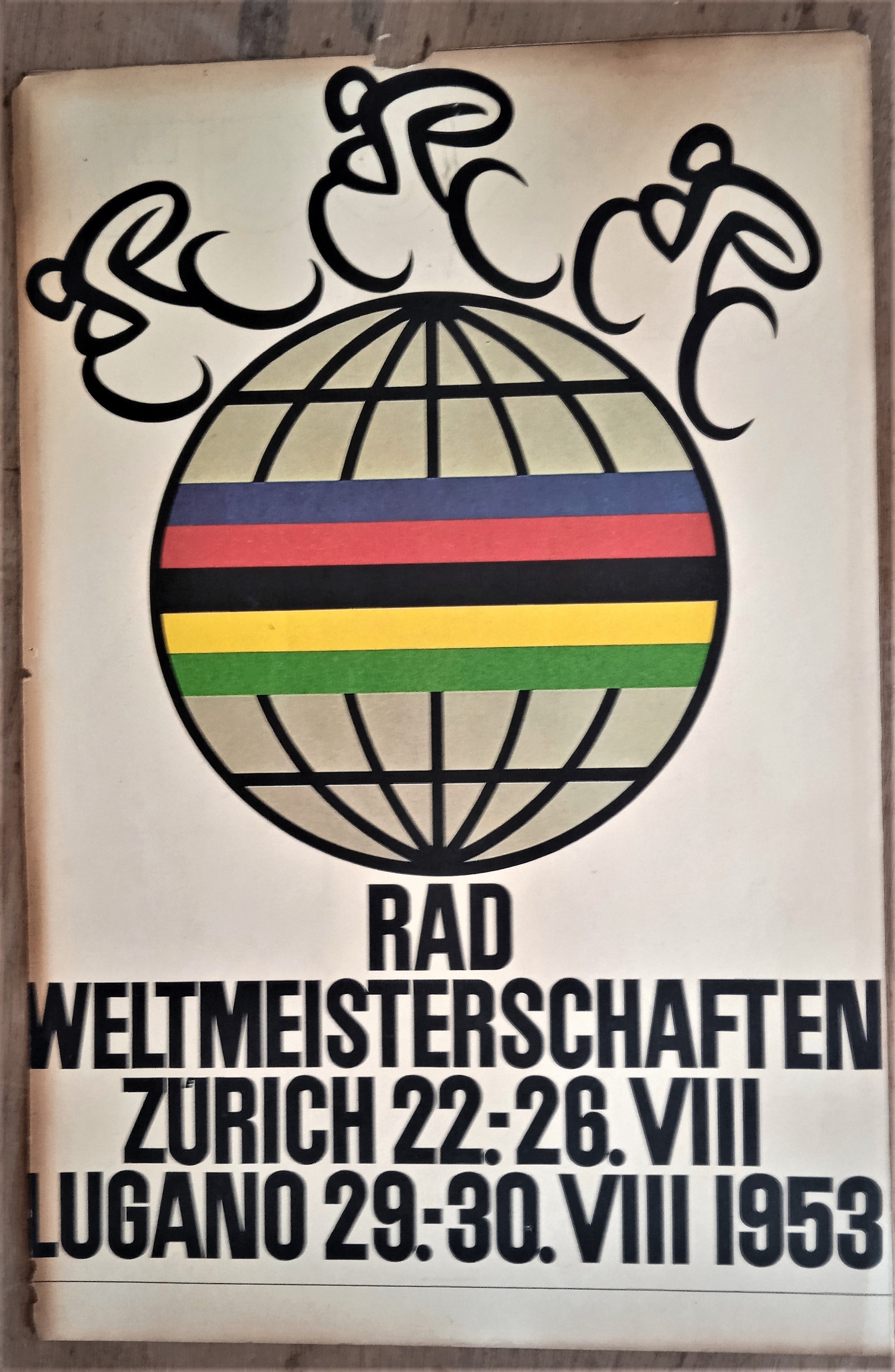 Affichette double face cycles N° 30  r Kynoch & Rad Weiltmest 1953      36 x 24 cm  occasion