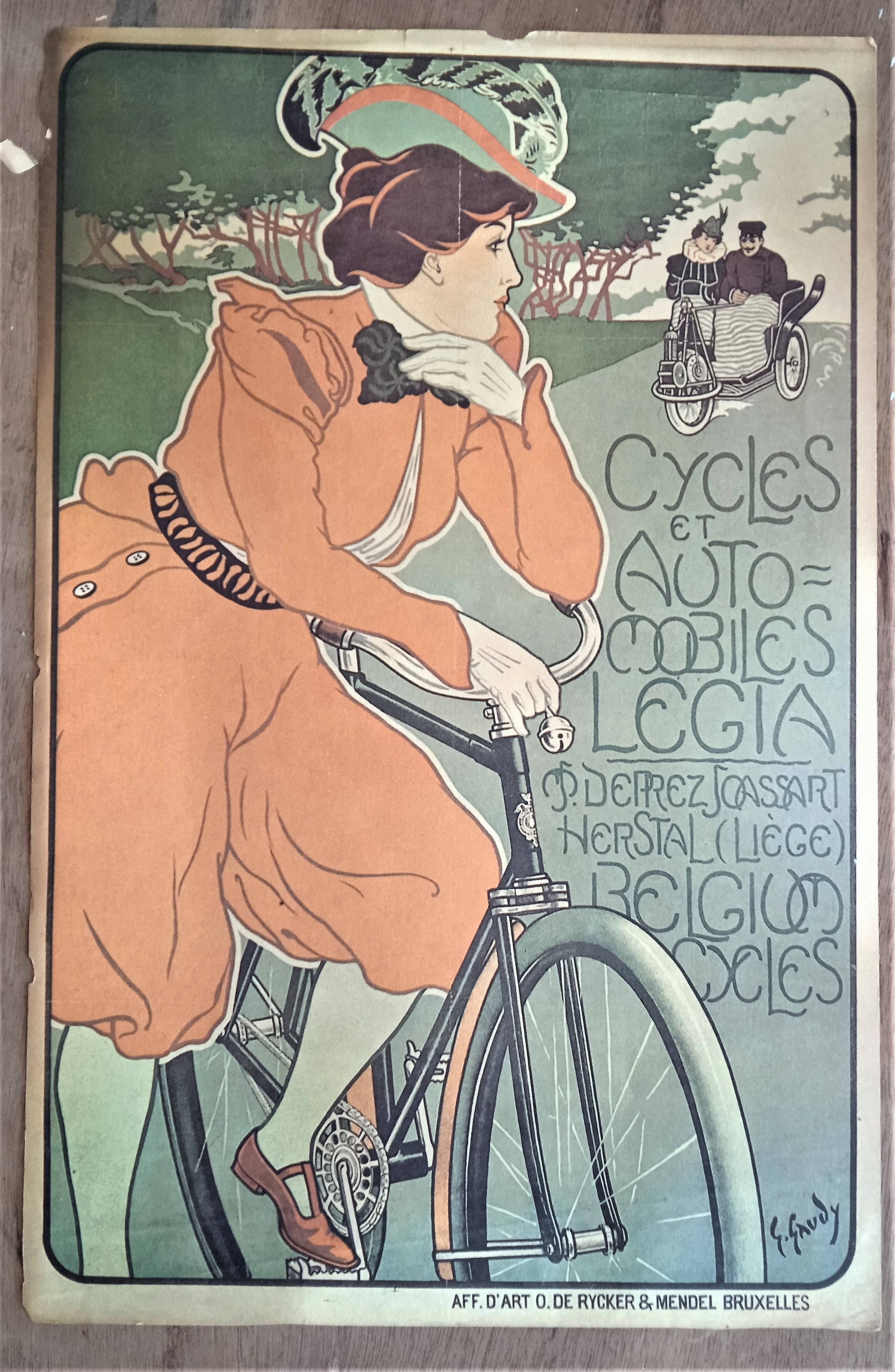 Affichette double face cycles N°33r  Legia & Rouxel & Dubois Paris    36 x 24 cm  occasion