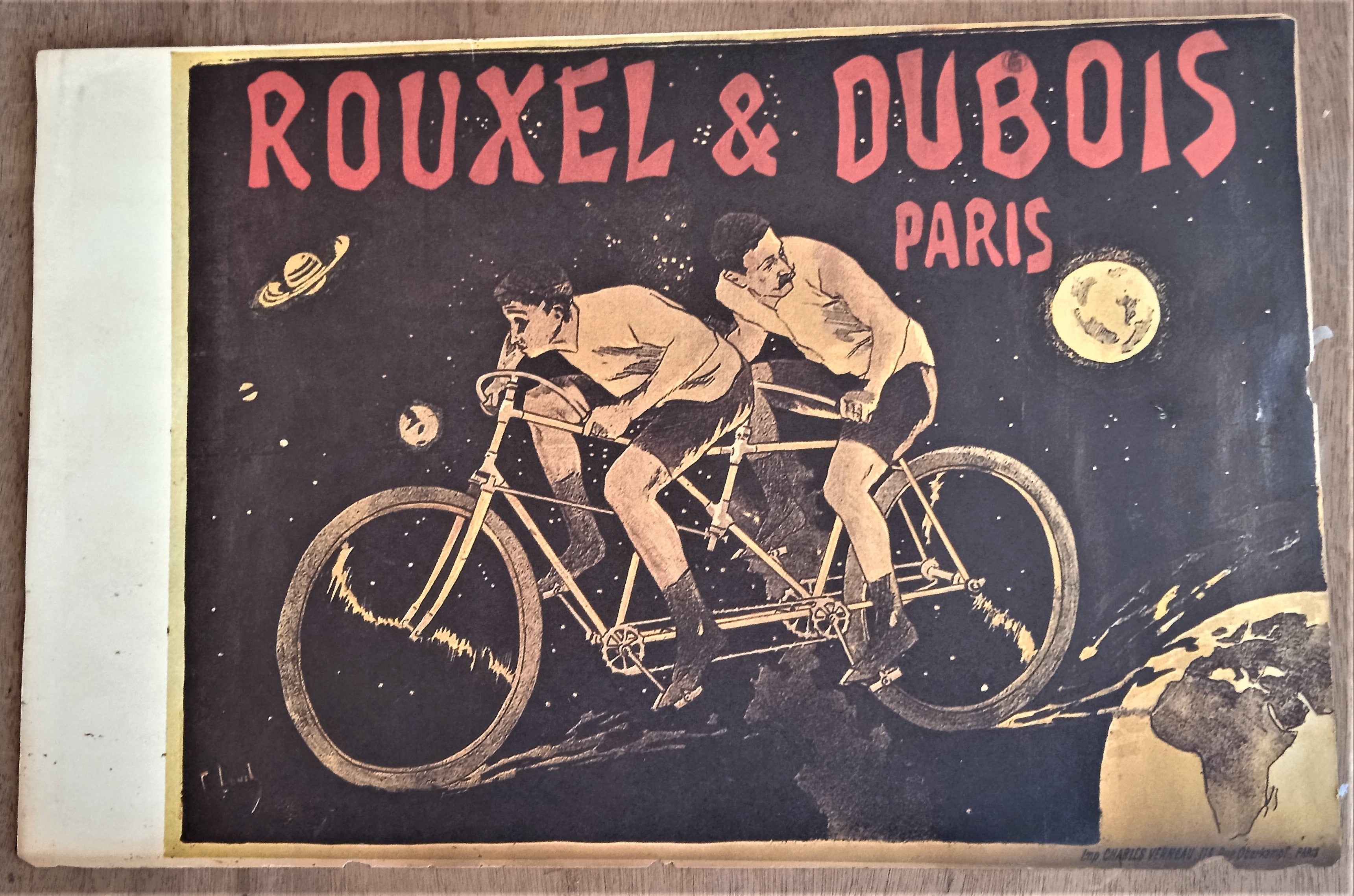 Affichette double face cycles N°33r  Legia & Rouxel & Dubois Paris    36 x 24 cm  occasion