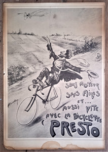 Affichette double face cycles N°40 r  Presto & Cottereau   36 x 24 cm  occasion