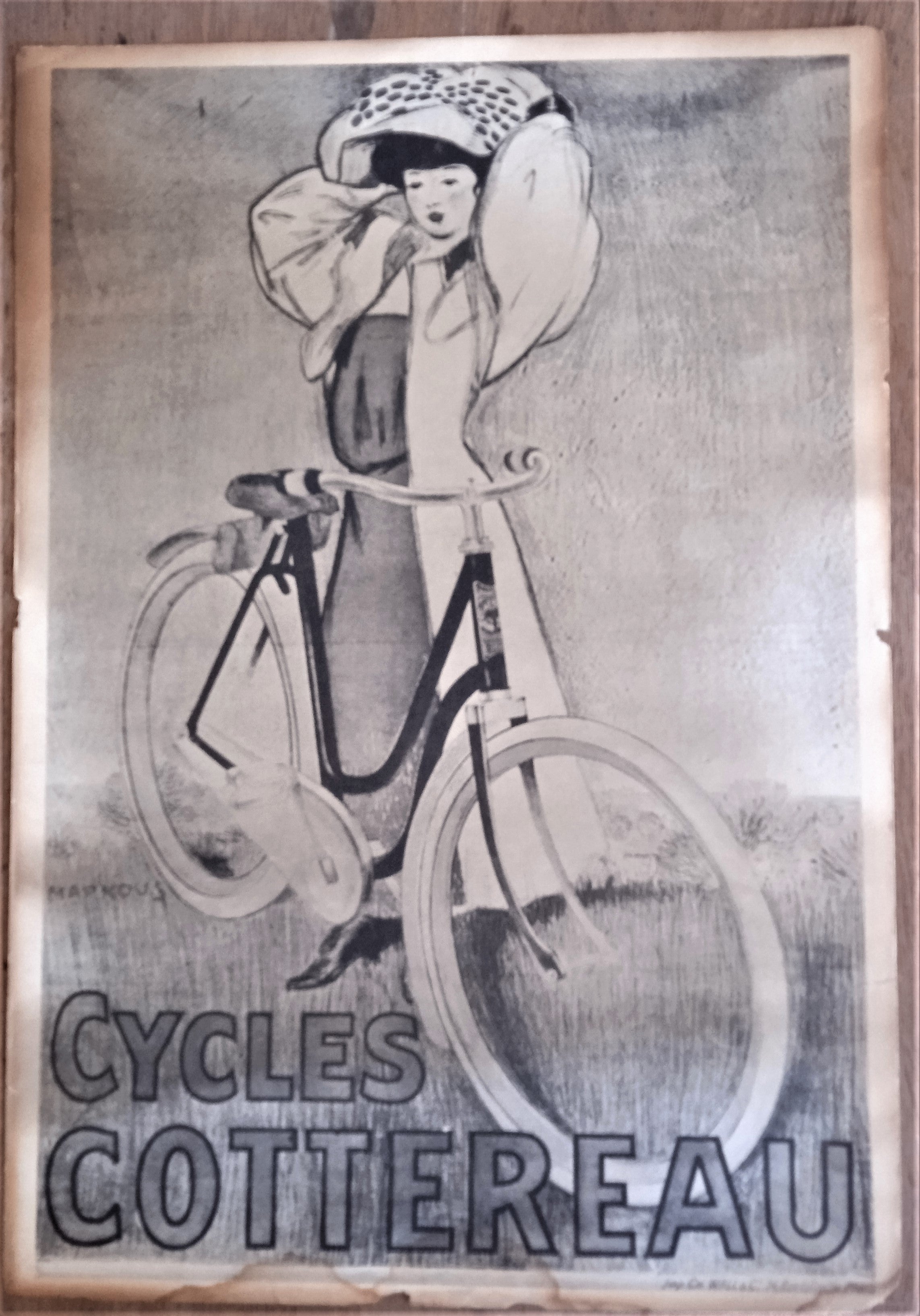 Affichette double face cycles N°40 r  Presto & Cottereau   36 x 24 cm  occasion