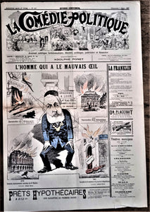 Authentique Journal occasion  satyrique et de caricature "La comédie politique" N° 410   Du 07 Mars 1897