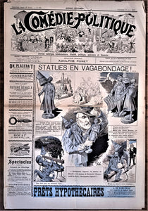 Authentique Journal occasion  satyrique et de caricature "La comédie politique" N°433    Du 15 Août 1897     Dessin signé Kalz