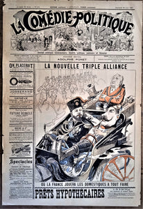 Authentique Journal occasion  satyrique et de caricature "La comédie politique" N°435    Du      Dessin signé