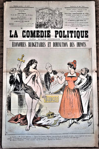 Authentique Journal occasion  satyrique et de caricature "La comédie politique" N°440    Du      Dessin signé