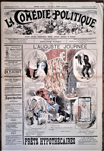 Authentique Journal occasion  satyrique et de caricature "La comédie politique" N°441   Du      Dessin signé