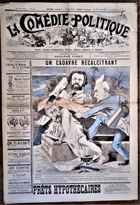 Authentique Journal occasion  satyrique et de caricature "La comédie politique" N°446    Du 14 Novembre 1897     Dessin signé Kalz