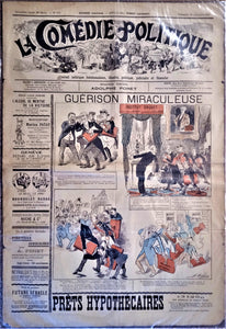 Authentique Journal occasion  satyrique et de caricature "La comédie politique" N° 451   Du 19 Décembre 1897      Dessin signé Valère Morland