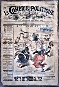 Authentique Journal occasion  satyrique et de caricature "La comédie politique" N° 452   Du 26 Décembre 1897    Dessin signé Kalz