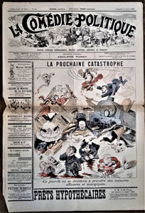 Authentique Journal occasion  satyrique et de caricature "La comédie politique" N°454    Du09 Janvier 1898     Dessin signé Kalz