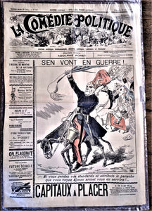 Authentique Journal occasion  satyrique et de caricature "La comédie politique" N° 463   Du 27 Mars 1898  Dessin signé Kalz