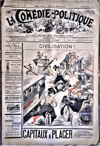 Authentique Journal occasion  satyrique et de caricature "La comédie politique" N°469    Du 24 Avril 1898      Dessin signé Kalz