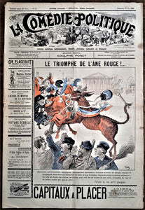 Authentique Journal occasion  satyrique et de caricature "La comédie politique" N°474    Du 29 Mai 1898      Dessin signé Kalz