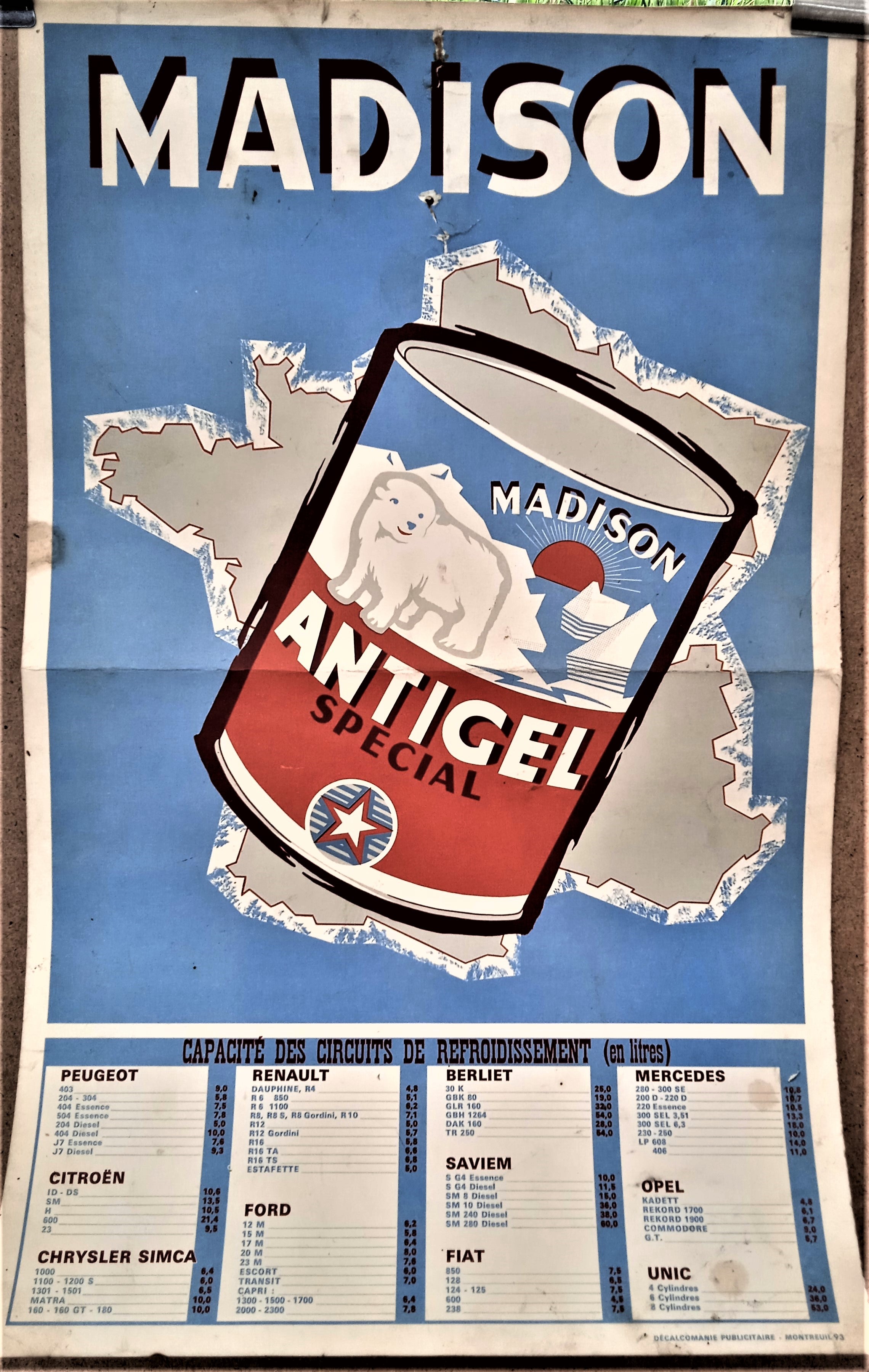 Affiche N° n7 Madison antigel occasion