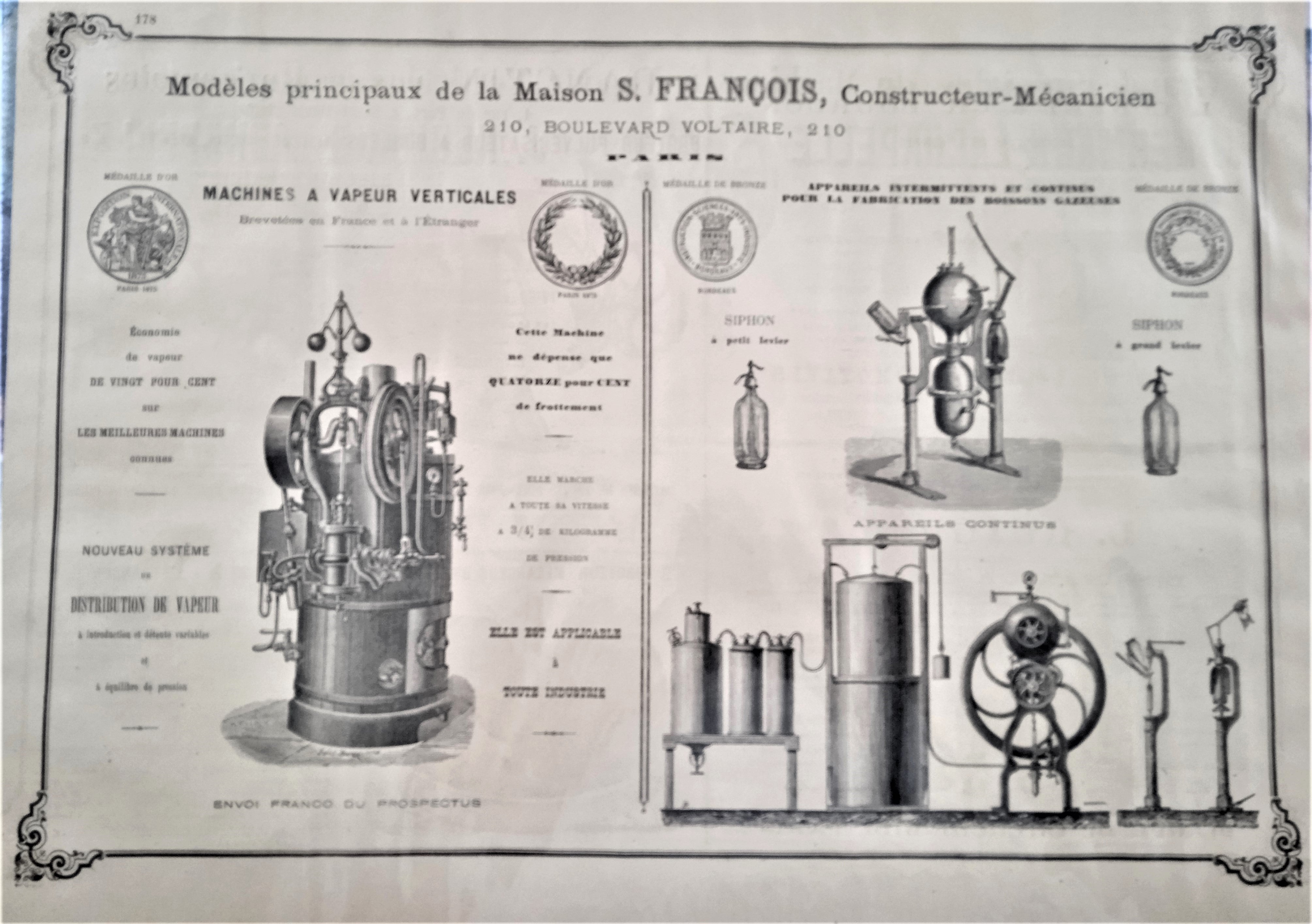 Planche N° 177 et 178  Dessins & Gravures Brevets Plans Marques