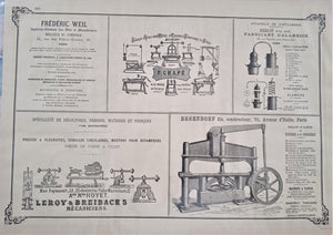 Planche  N° 185 et 186  Dessins & Gravures Brevets Plans Marques