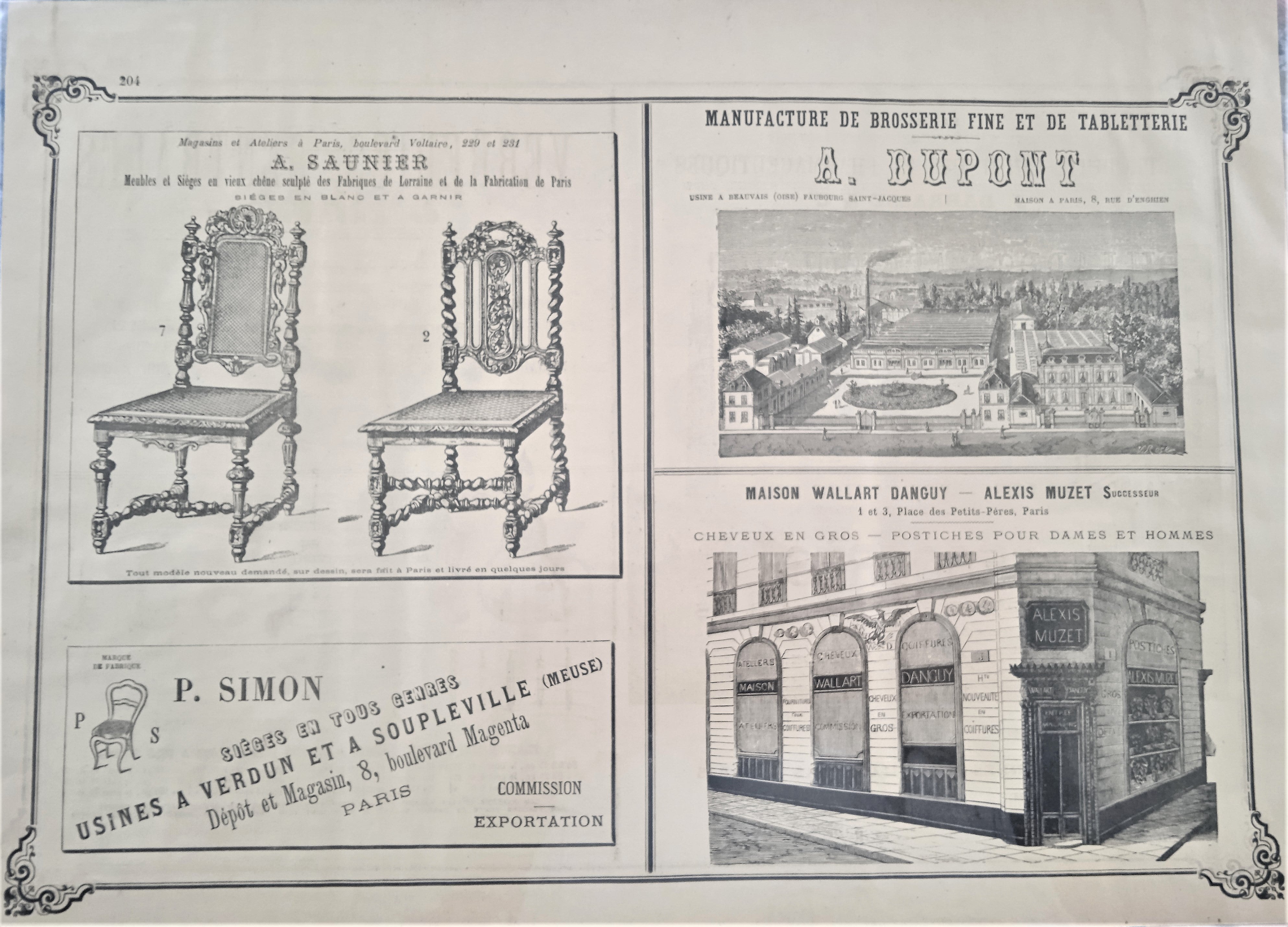 Planche N° 203 et 204  Dessins & Gravures Brevets Plans Marques