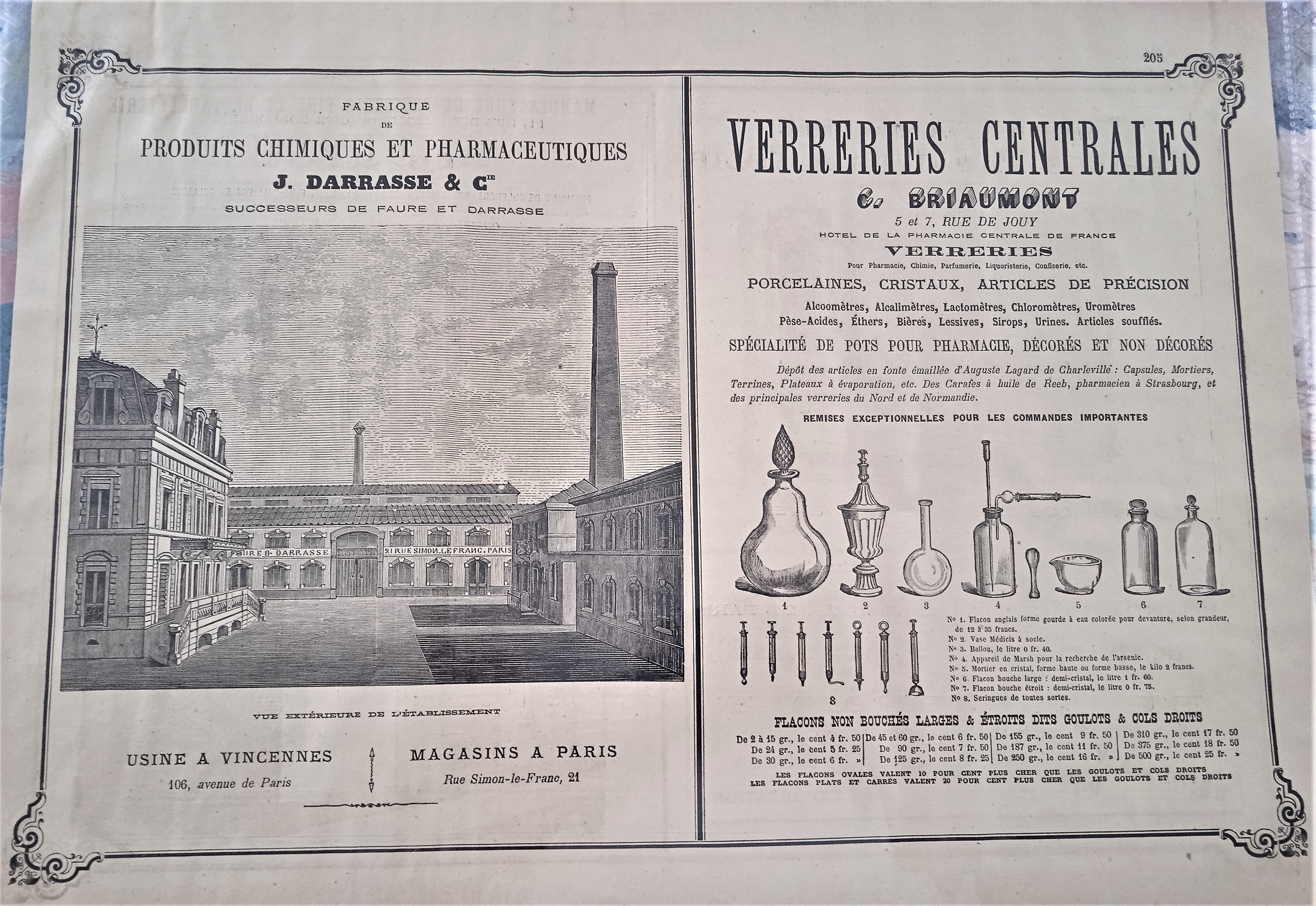 Planche N° 205 et 206  Dessins & Gravures Brevets Plans Marques