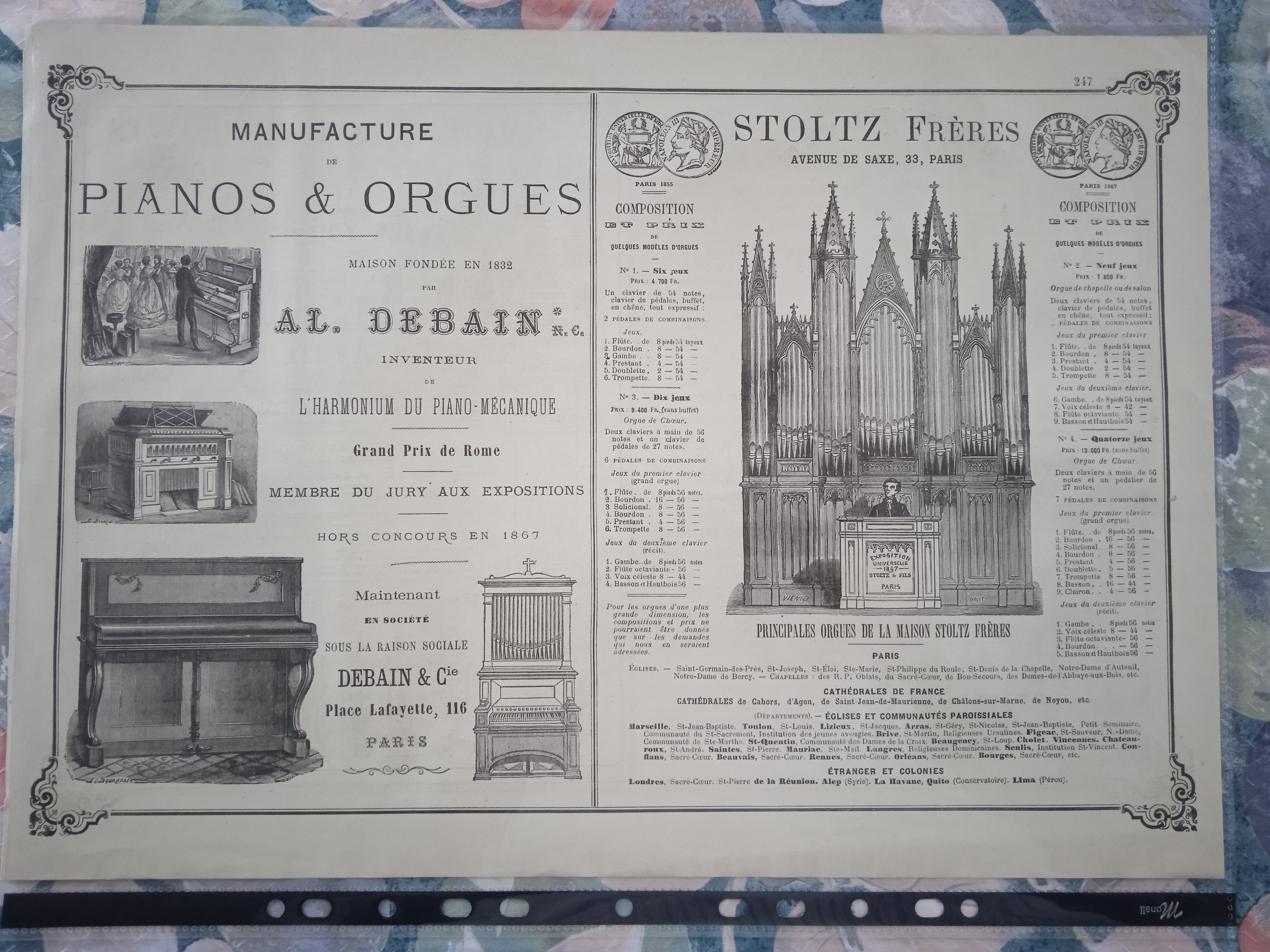 Planche N° 247 et 248  Dessins & Gravures Brevets Plans Marques