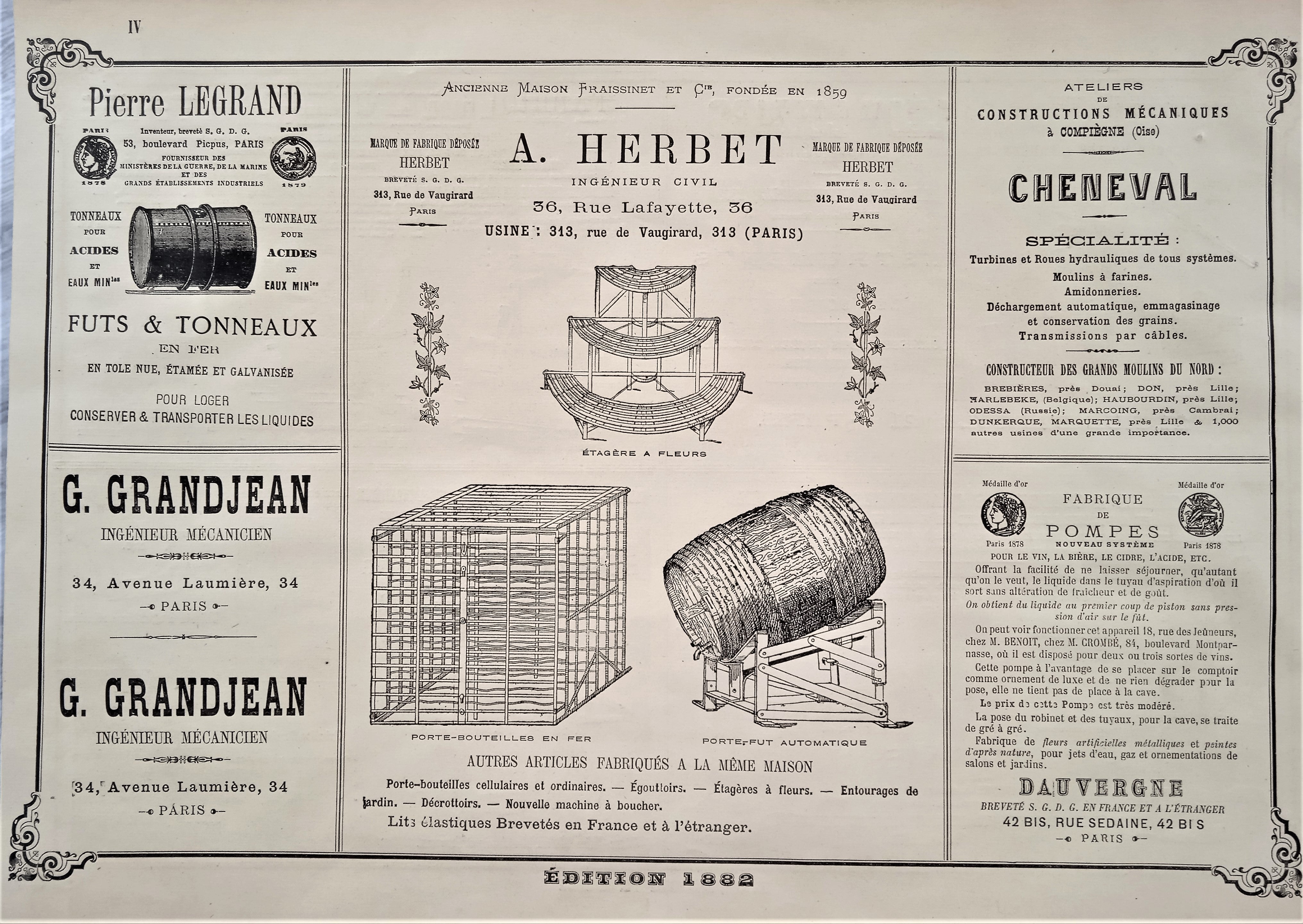 Planche N° 3 et 4  Dessins & Gravures Brevets Plans Marques