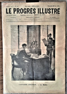 N°Jn 441  authentique journal Le Progrès Illustré  10e AnnéeDu 28 Mai 1899  N° 441 Affaire Dreyfus La Dictée  occasion