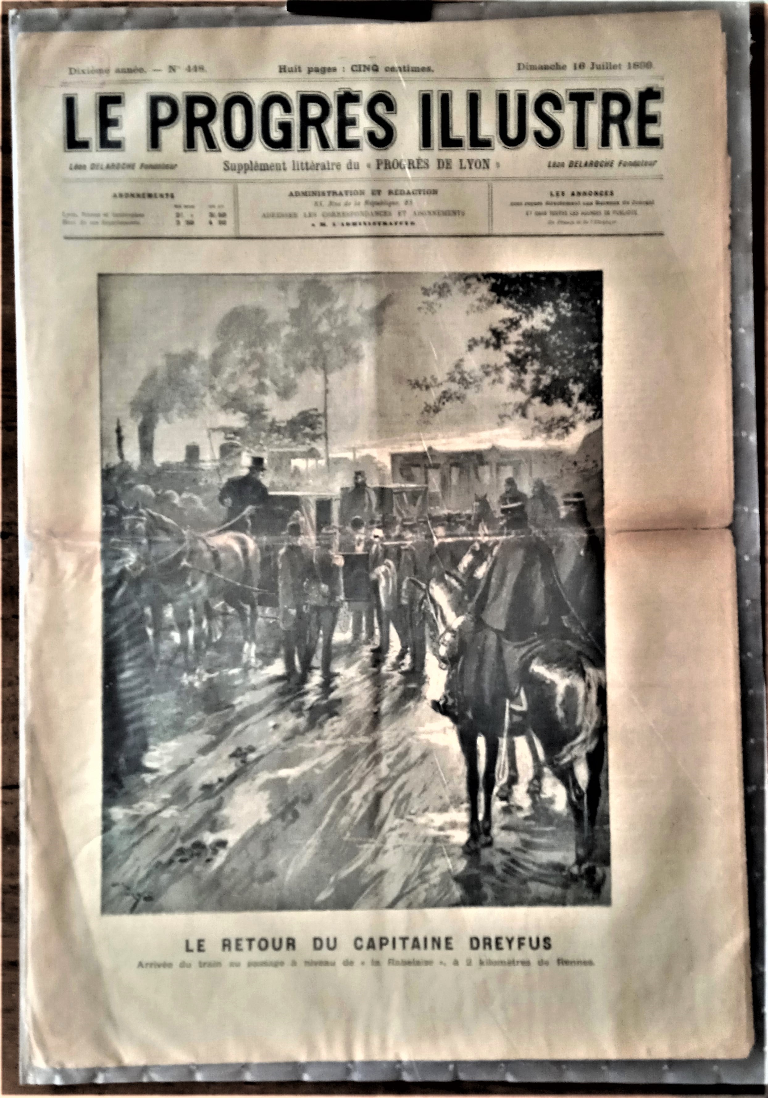 N°Jn 448  authentique journal Le Progrès Illustré  10e Année Du 18 Juillet 1899  N° 448 Le retour du capitaine Dreyfus  occasion