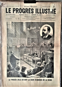 N°Jn 374 authentique journal Le Progrès Illustré  7e Année  N° 374 du  13 Février 1898 Procès Zola Assises  occasion