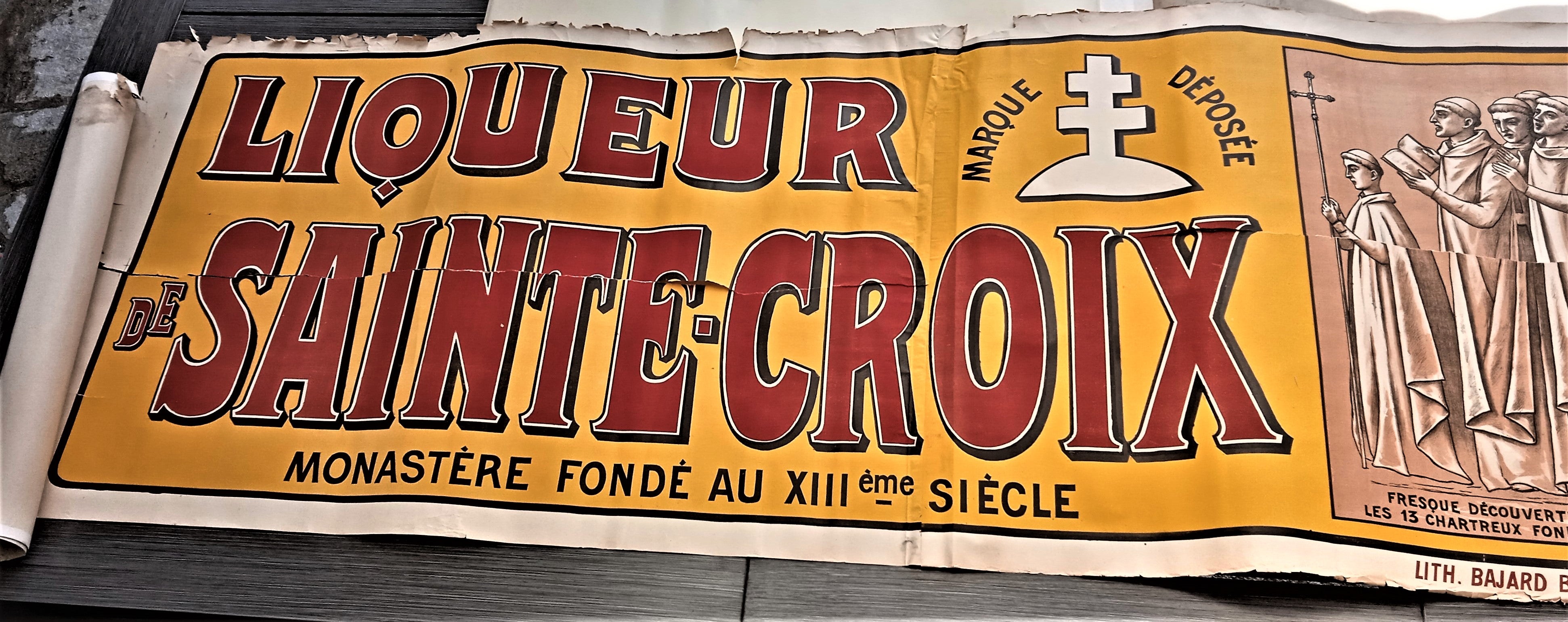 Affiche authentique d' occasion N°J1 occasion Liqueur Sainte-Croix