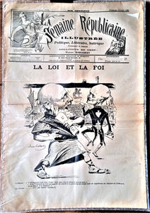 N°Jn 25   Authentique journal  La Semaine Républicaine N° 25  Du 12 Juillet 1898  Dessin signé Jean Callot       occasion